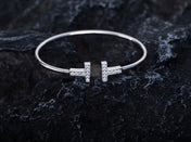 T BRACELET 1.8MM DIAMOND SILVER