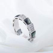 SERPENTI RING SILVER DIAMOND BLACK MOP 4MM