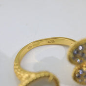 BOHEME 3 MOTIF MOP DIAMOND GOLD RING