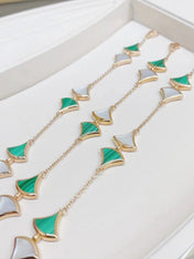 DREAM MOP AND MALACHITE BRACELET PINK GOLD
