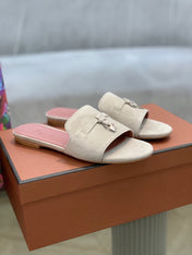 LP SUMMER CHARMS SANDALS LIGHT GRAY AND PINK SUEDE