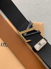 LV 25S BELT 38 MM IN BLACK CALFSKIN 593212