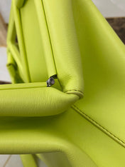 TRIANGLE HANDLE BAG 31 IN VOLT GREEN LAMBSKIN