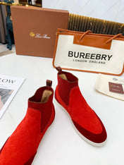 LP CHARMS ANKLE BOOTS RED ORANGE CASHMERE FABRIC