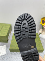 GG PLATFORM PERFORATED G SANDAL BLACK IP FOAM