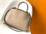 PETIT PALAIS PM LARGE SHOULDER BAG 34 IN BROWN EMBOSSED COWHIDE GOLD-TONE HARDWARE