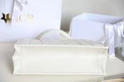 MEDIUM TOTE BOOK 26 BAG IN WHITE CALFSKIN