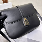 TABOU FLAP BAG 22 IN BLACK SMOOTH CALFSKIN GOLD LOCK