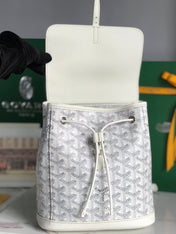 ALPIN MINI BACKPACK 21 IN WHITE LAMBSKIN AND GOYARDINE CANVAS