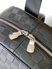 DAMIER CAMPUS BACKPACK 39 IN BLACK CALFSKIN AND CANVAS