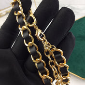 CHANEL 25S CHAIN BELT IN WHITE PEARL AND BLACK CALFSKIN 614403