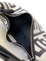 FENDIGRAPHY SMALL 29 IN WHITE MIX BLACK SMOOTH CALFSKIN SILVER HARDWARE