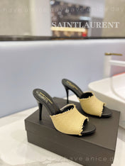 SL GOLDIE MULES YELLOW BRAIDED ROPE