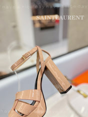 SL TRIBUTE FLATFORM SANDALS DUSTY ROSE CALFSKIN