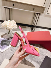 ONE STUD BRIGHT PINK PATENT LEATHER LACE-UP HIGH HEELS 85 MM