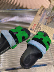 CHYPRE SANDAL GREEN MIX BLUE SUEDE