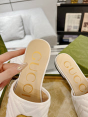 GG EXCLUSIVE SLIDE SANDAL CREAMY WHITE CALFSKIN