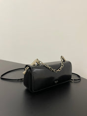 FENDI MINI FIRST SIGHT 23 BAG IN BLACK CALFSKIN WITH SILVER HARDWARE
