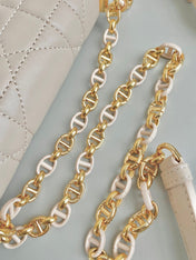 MINI CHAIN BAG 17 IN BEIGE CALFSKIN