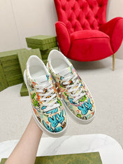 GG TRAINER SAGE CALFSKIN WITH RABBIT PATTERN