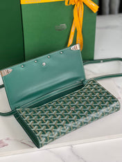 MONTE-CARLO PM CLUTCH 25 IN GREEN GOYARDINE CANVAS