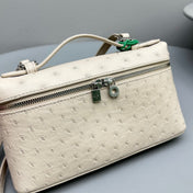 Extra Pocket L19 Beige Ostrich Leather Shw