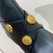 BALMAIN 26S BOOT 105 MM IN BLACK CALFSKIN WITH GOLD HARDWARE STYLE 2