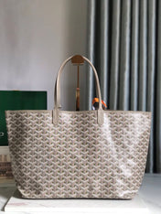 SAINT LOUIS PM 34 IN GREY MIX GREEN GOYARDINE CANVAS AND CALFSKIN