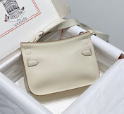 HM JYPSIERE SHOULDER BAG 23 IN BEIGE CALFSKIN SILVER HARDWARE