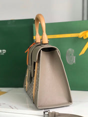 SAÏGON PM BAG 28 IN DESERT GOYARDINE CANVAS AND CALFSKIN