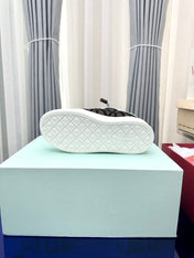 One Stud Xl Low-Top Sneaker Brown Black White Nappa Leather And Toile Iconographe Fabric