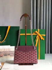 ROUETTE STRUCTURÉ MINI BAG 21 IN WINE RED GOYARDINE CANVAS AND CALFSKIN