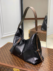 CARRYALL DARK 39 IN BLACK LAMBSKIN BROWN MONOGRAM TAG