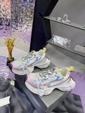 3XL SNEAKER IN WHITE PINK GRAY BLUE MESH AND POLYURETHANE