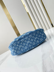 SUNSET 27 IN BLUE MONOGRAM DENIM GOLD BUCKLE