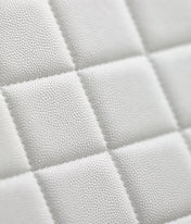 CHANEL 25S FLAP BAG 21 CM IN WHITE LAMBSKIN WITH GOLD HARDWARE