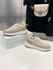 NAMA SNEAKER 5 CM IN BISQUE BEIGE CALFSKIN