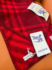CHECK WOOL 182 CM SCARF GARNET RED 405045