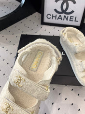 CC DAD SANDAL WHITE LAMB FUR