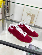 MIUMIU 26S SNEAKERS IN WINE RED SUEDE