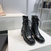 CHANEL ANKLE BOOTS 25S 50 MM IN BLACK LAMBSKIN WITH ZIPPER