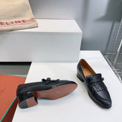 LP 25S PENNAN FRINGE LOAFER 35MM IN BLACK CALFSKIN