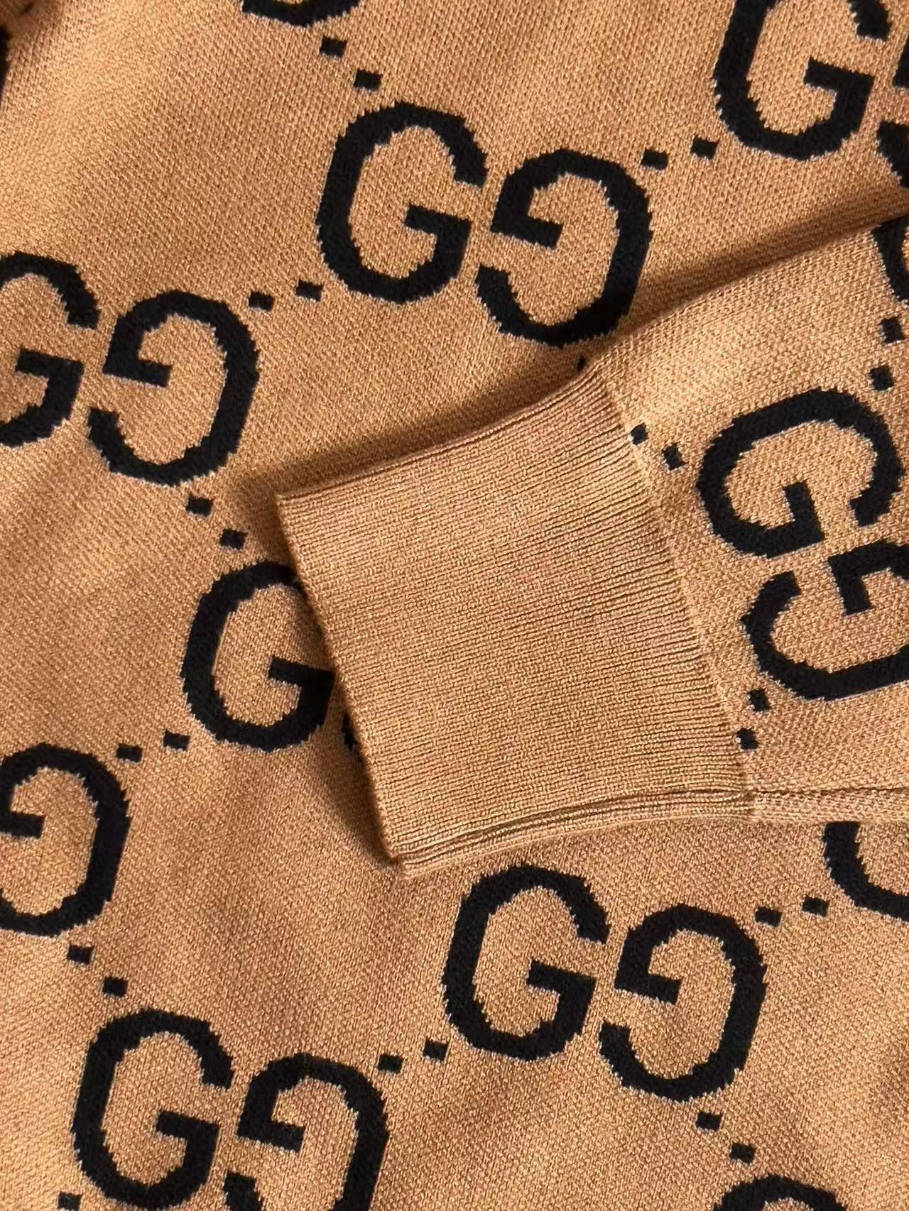 GG Camel/Wool Jumper Black Monogram