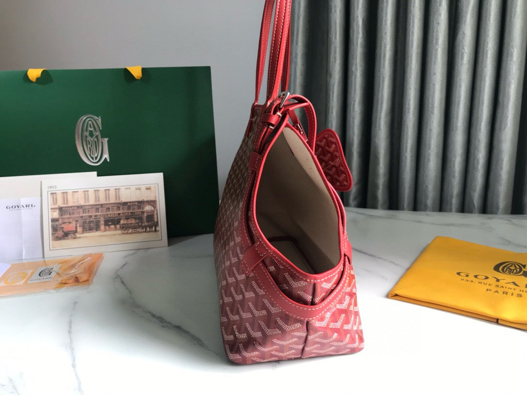 CHIEN GRIS & POCKET 34 RED CANVAS