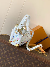 SIDE TRUNK MM LV X TM 23 CM IN WHITE MONOGRAM CALFSKIN