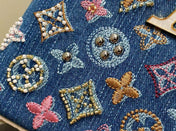 LV CAPUCINES BAG 21 PINIC IN COLORFUL DENIM GOLD HARDWARE