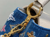 LV CAPUCINES BAG 21 PINIC IN COLORFUL DENIM GOLD HARDWARE