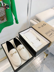 GG LOAFERS MULES WHITE