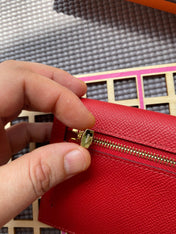 HM Kelly Pocket 13.5 Red Epsom Ghw