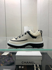 LOW TOP CASUAL SHOES IN BISQUE BEIGE LAMBSKIN AND SUEDE